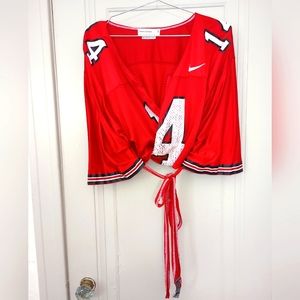 Urban Outfitters Sports Jersey Wrap Top